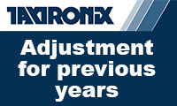 Adjustment for previous years